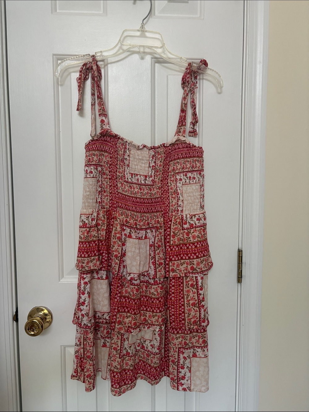 American Eagle printed smocked mini dress